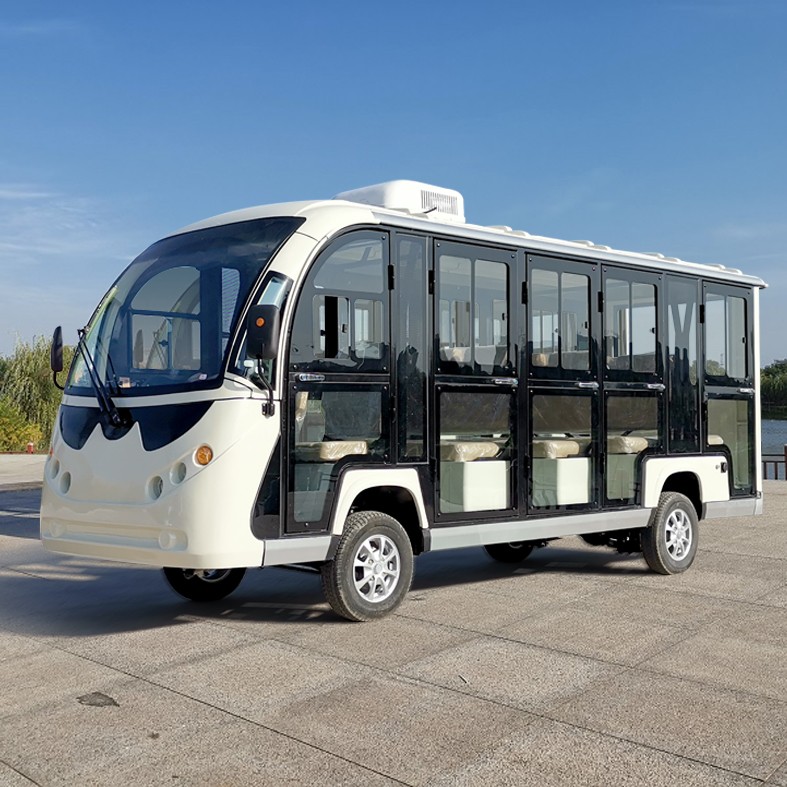 14 vietų uždaras elektrinis pažintinis autobusas